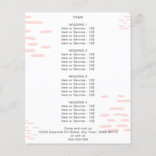 Rose Essenzielle Öle Aquarellblume Promo Flyer (Hinten)