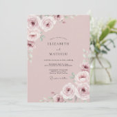 Rose Ethereal Floral Wedding Einladung (Stehend Vorderseite)
