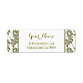 Rose Ettieren Muster White Gold Editable Rückgabe (Vorne)