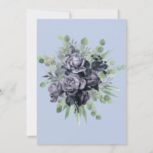 ROSE EUCALYPTUS TRIM ELEGANT WEDING EINLADUNG (Rückseite)