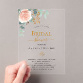 Rose Eukalyptus blush Brautparty Acryleinladungen (Insitu (Handheld))