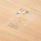 Rose Eukalyptus blush Brautparty Acryleinladungen (Ablage )