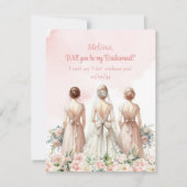 Rose Eukalyptus Brautjungfrau Einladung (Vorderseite)