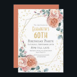 Rose & Eukalyptus Floral 60. Geburtstagsparty Einladung<br><div class="desc">Rose & Eukalyptus Floral Geometric Geburtstag Dieses Template ist für Sie bereit,  Ihre Party-Details hinzuzufügen. Wenn Sie die Farbe oder den Stil des Schriftartes ändern möchten,  klicken Sie am Ende der Vorlage weiter auf Anpassen.</div>