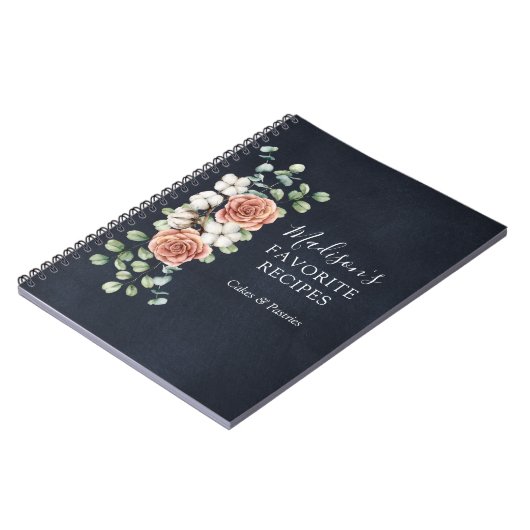 Rose Eukalyptus Floral Botanisches rustikales Reze Notizblock (Linke Seite)