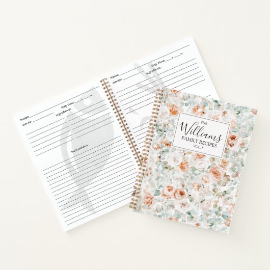Rose Eukalyptus Floral Rezept Notizblock (Innenseite)
