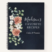 Rose Eukalyptus Floral rustikales Rezept Buch (Vorderseite)