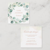 Rose Eukalyptus Greenery Quadratische Visitenkarte (Vorne/Hinten)