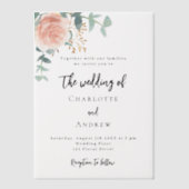 Rose Eukalyptus-Hochzeit Pergament Einladungen (Vorderseite)