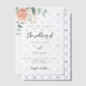 Rose Eukalyptus-Hochzeit Pergament Einladungen (Versetzt (Einladung))