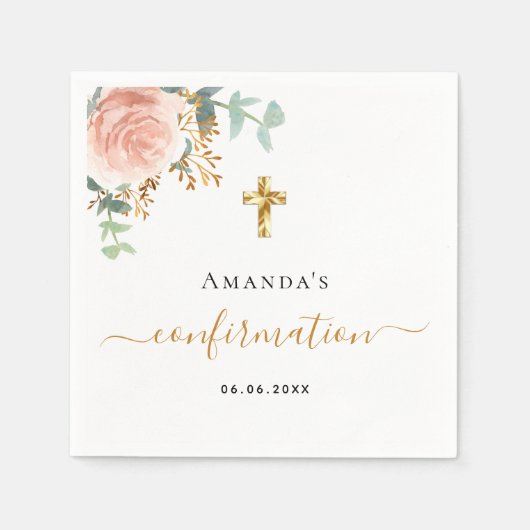 Rose Eukalyptus, rötlich Serviette (Vorderseite)