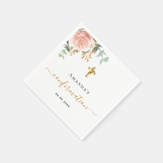 Rose Eukalyptus, rötlich Serviette (Ecke)