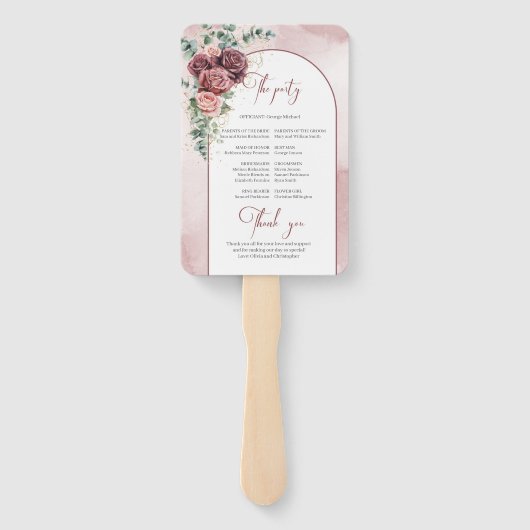 Rose Eukalyptusgold Fächer (Rückseite)