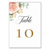 Rose Eukalyptusgrün Tischnummer (Vorderseite)