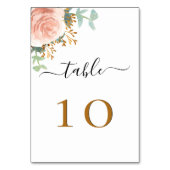 Rose Eukalyptusgrün Tischnummer (Rückseite)