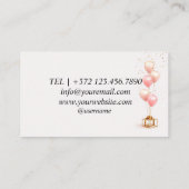 Rose Event Planning Balloons Moderne Visitenkarte (Rückseite)
