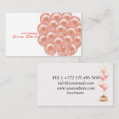 Rose Event Planning Balloons Moderne Visitenkarte (Vorne/Hinten)
