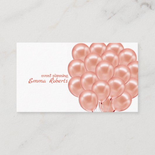 Rose Event Planning Balloons Moderne Visitenkarte (Vorderseite)