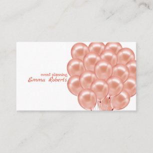 Rose Event Planung Luftballons Moderne Visitenkart Visitenkarte