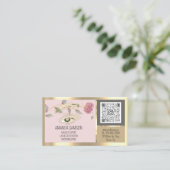 Rose Eyelash Microblade Qr Aftercare Instructions Visitenkarte (Stehend Vorderseite)