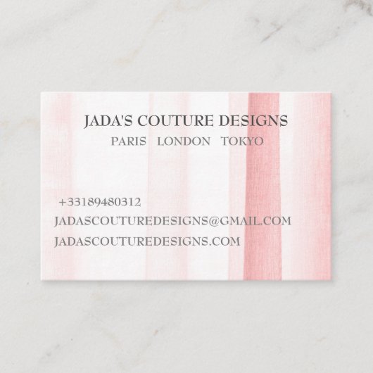 Rose Fabric Designer Couture Visitenkarte (Vorderseite)