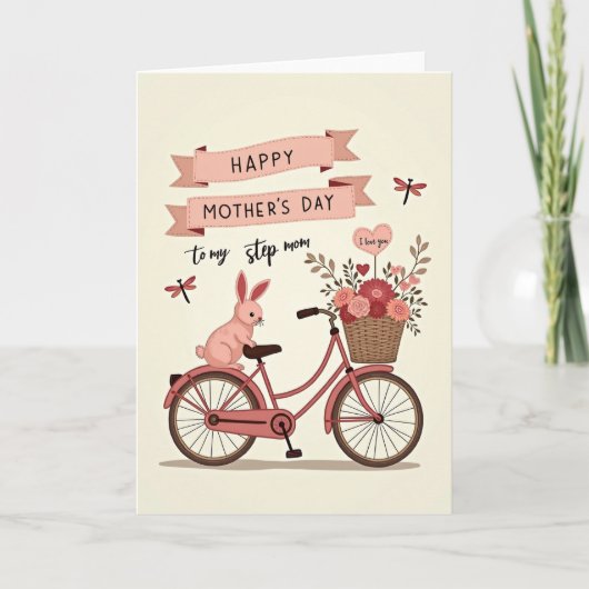 Rose Fahrrad Muttertagskarte Karte (Vorderseite)