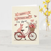 Rose Fahrrad Muttertagskarte Karte (Gelbe Blume)