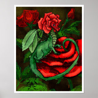 Rose Fairy Dragon Poster