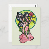 Rose Fairy Postkarte (Vorne/Hinten)