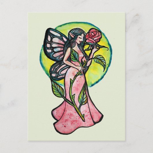 Rose Fairy Postkarte (Vorderseite)