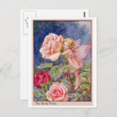 Rose Fairy Postkarte (Vorne/Hinten)