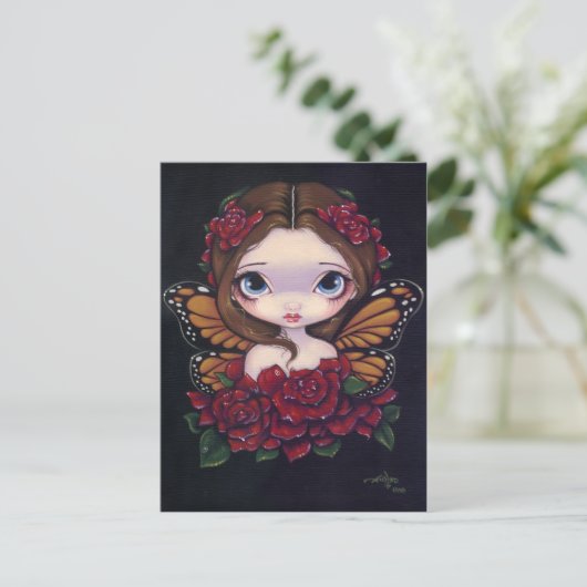 "Rose Fairy" Postkarte (Stehend Vorderseite)