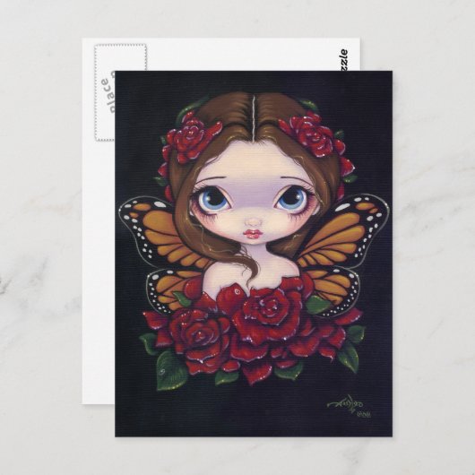 "Rose Fairy" Postkarte (Vorne/Hinten)