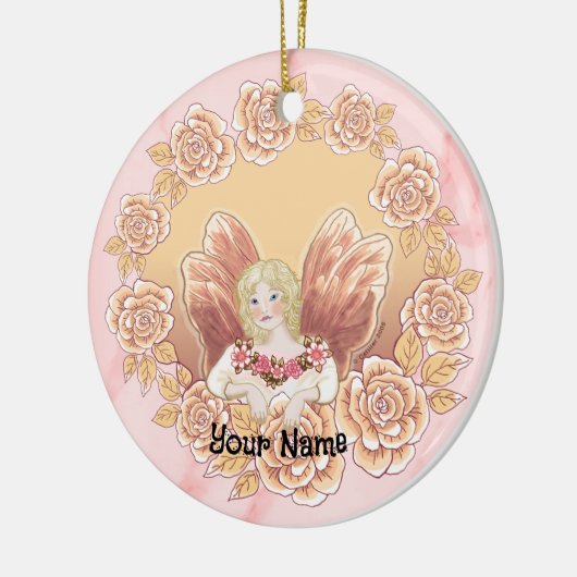 Rose Fairy Ring Keramik Ornament (Links)