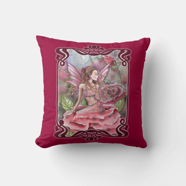 Rose Fairy Throw Kissen (Vorderseite)