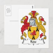 Rose Familienwappen Postkarte (Vorne/Hinten)