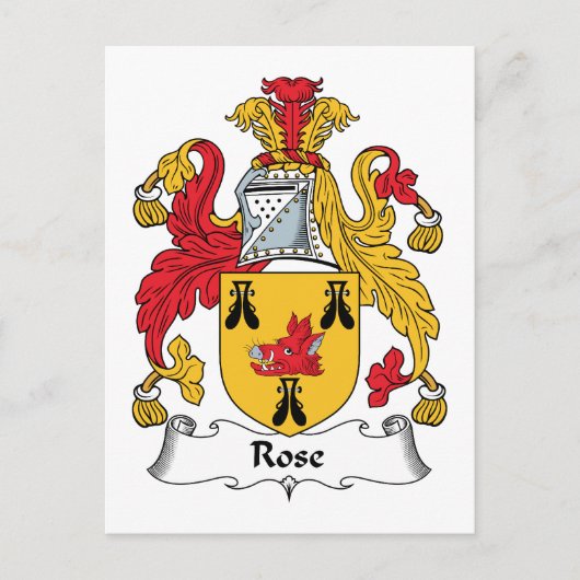 Rose Familienwappen Postkarte (Vorderseite)