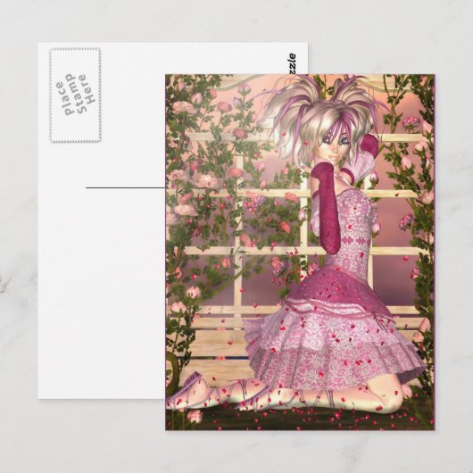 Rose Fantasy Art Postkarte (Vorne/Hinten)