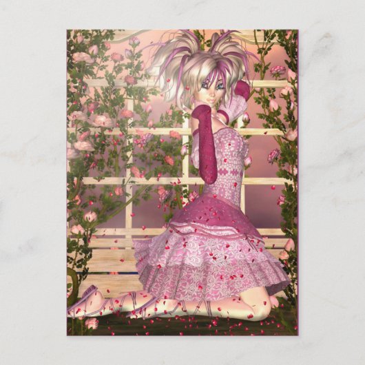 Rose Fantasy Art Postkarte (Vorderseite)