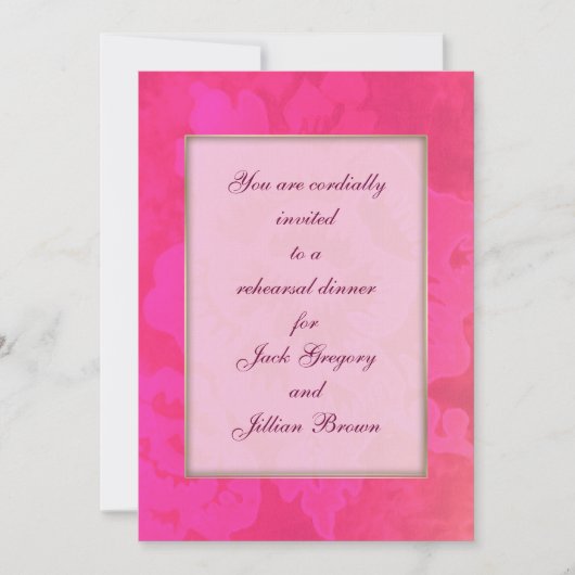 Rose Fantasy WEDD Probe Dinner Einladung (Vorderseite)