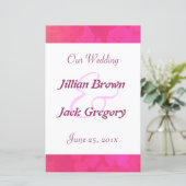 Rose Fantasy Wedding Program (Stehend Vorderseite)