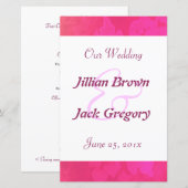 Rose Fantasy Wedding Program (Vorne/Hinten)