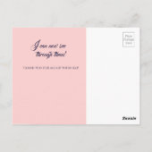 Rose Farbbrille Danke Postcard, Custom Postkarte (Rückseite)