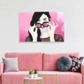 Rose-Farbbrille Leinwanddruck (Insitu (Wohnzimmer))