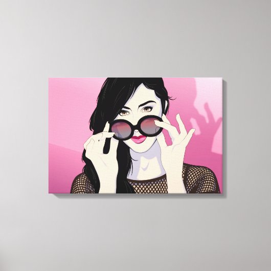 Rose-Farbbrille Leinwanddruck (Vorderseite)