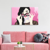 Rose-Farbbrille Leinwanddruck (Insitu (Wohnzimmer))