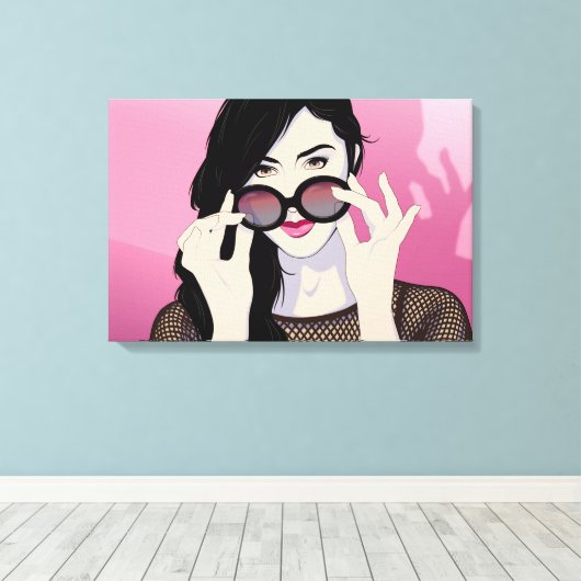 Rose-Farbbrille Leinwanddruck (Insitu (Holzboden))