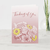 Rose Farbe Splash Daisy Bouquet Condolence Custom Karte (Vorderseite)