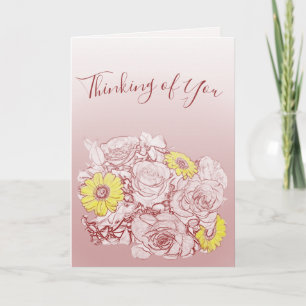 Rose Farbe Splash Daisy Bouquet Condolence Custom Karte