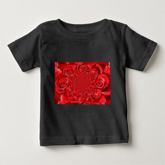 Rose-farbene Welt: Blumenfantasie Baby T-shirt (Vorderseite)